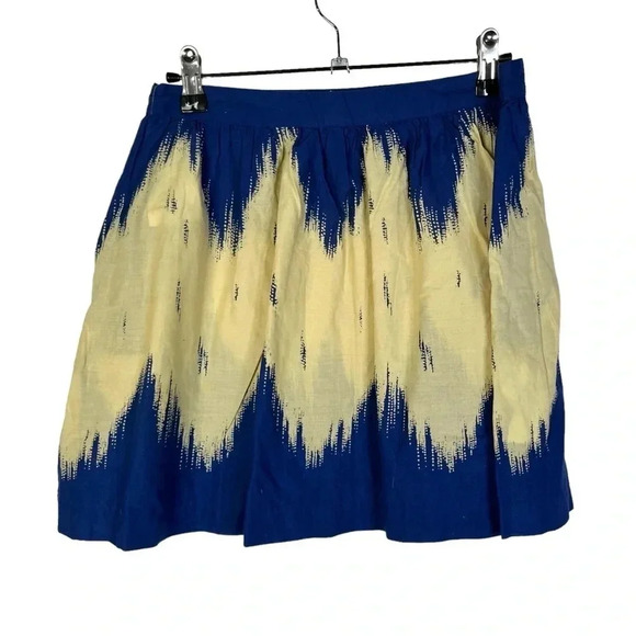 Mango MNG Blue & Cream Chevron Stripe A-Line Skirt 2 - Picture 1 of 3